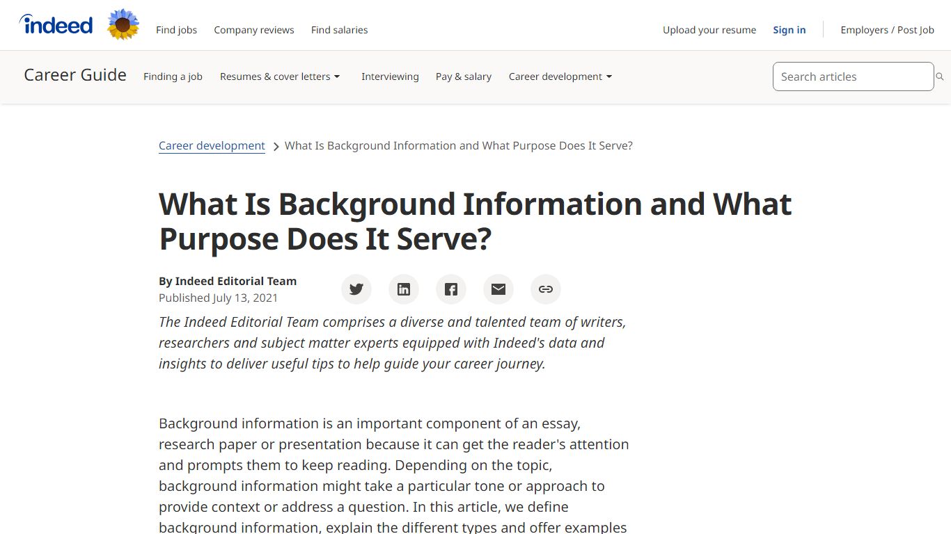 What Is Background Information and What Purpose Does It Serve?